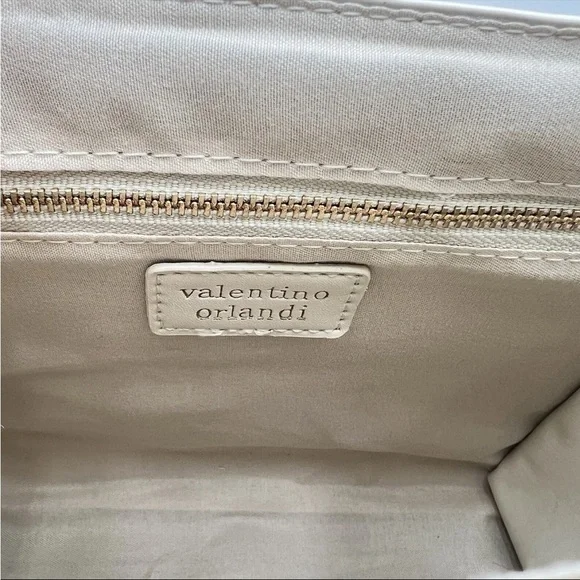 Valentino Orlandi Vegan Leather Handbag Set – Taupe with Gold Accents (NWT) - Picture 10 of 12